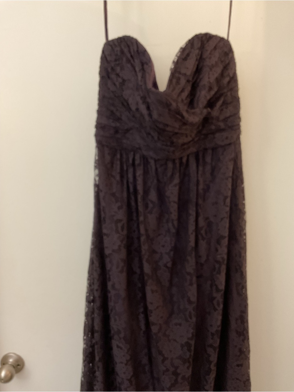 Strapless Lace Evening Dress in Deep Plum 14